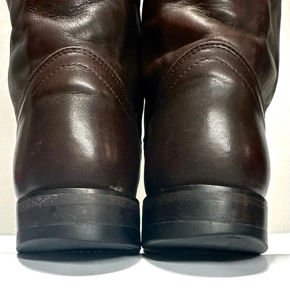 VTG JUSTIN ROPER BROWN CORONA LEATHER ALMOND TOE WESTERN COWBOY BOOTS Sz8.5EE